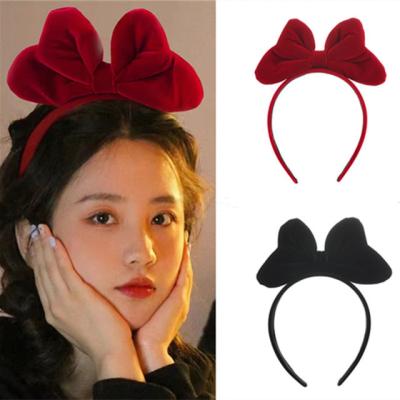 China Simple Soft Cute Soft Red Bow Headband Bowknot Hair Bands Birthday Party Cosplay Supplies For Girls And Women for sale