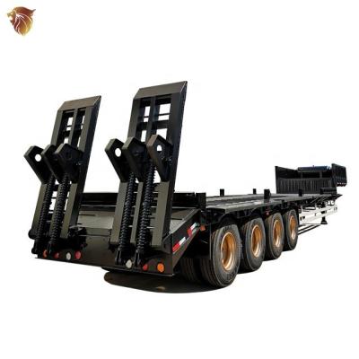 China Heavy Duty Truck Trailer Bulldozer Transport 60T 80T Lowboy Trailer For Sale for sale