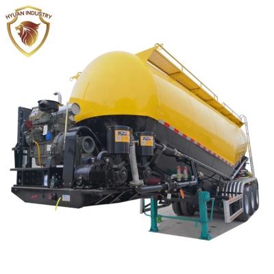 China Bulk Cement Tank Truck Trailer 50ton 60ton V Type Trailer 3axle Drive Ash Cement Bulker Sales for sale