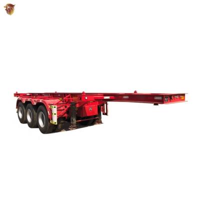 China Low Price 3 Axle 40ft 20ft Truck Chassis Container Truck Trailer Sale One Skeleton Semi Trailer for sale