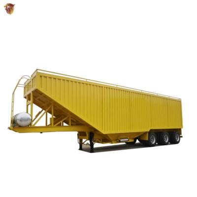 China Truck trailer 50 tons smart type new grain transport dump trailer style grain transport tilting trailer for sale