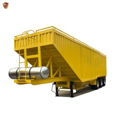 China Truck Trailer Side Wall Flatbed Box Bulk Transport Grain Semi Trailer for sale