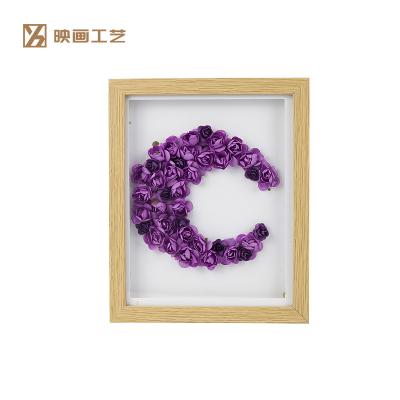 China Creative Wooden DIY Frame Wall Decoration 3D Flower Decoration Handmade Beautiful Frame for sale