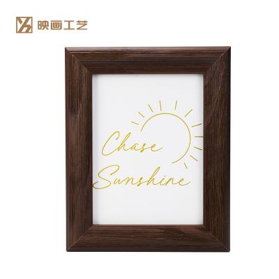 China Hot Selling Brown Wooden Solid Wooden Craft Picture Frame Country Picture Frame Home Wall Decoration for sale