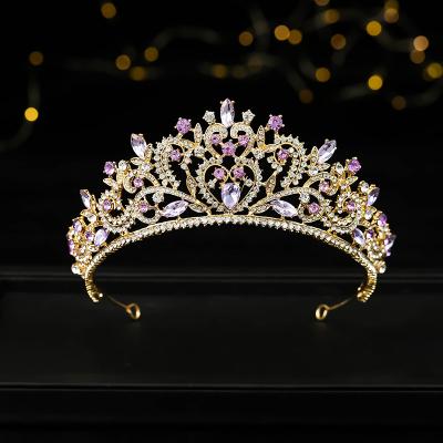 China Sexy Wholesale Alloy Baroque Diamond Wholesale Crowns And Tiaras For Bride for sale