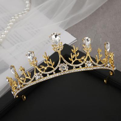 China Sweet Tiaras and Crowns for Wedding Bride Party Crystal Pearls Diadems Rhinestone Head Adornments for sale