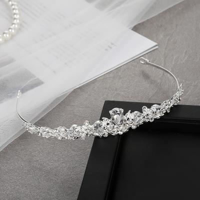 China Party Rhinestone Hair Accessories Tiaras And Crowns Wedding Last Leaf Wedding Tiara Bridal Head Piece for sale