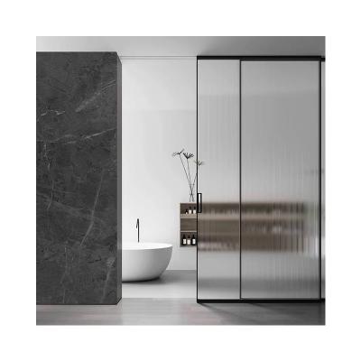 China MOKK Automatic Sliding Interior Door of Ultrathin Single or Double Frame Bulletproof Aluminum Tempered Glass for Kitchen or Bedroom for sale