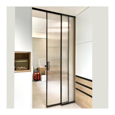 China MOKK Aluminum Alloy Pocket Bulletproof Interior Sliding Frosted Glass Doors for sale