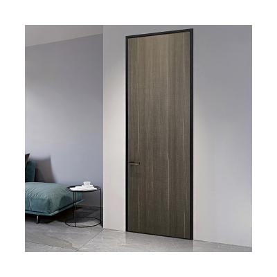 China MOKK Minimalist Aluminum Bulletproof Door Bulletproof Wooden Household Interior Door Interior Door Wooden Frame Solid Extremely Narrow Invisible Piece for sale