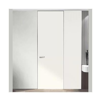 China MOKK 2023 New Sound Insulation Narrow Aluminum Frame Wooden Flush Door for sale