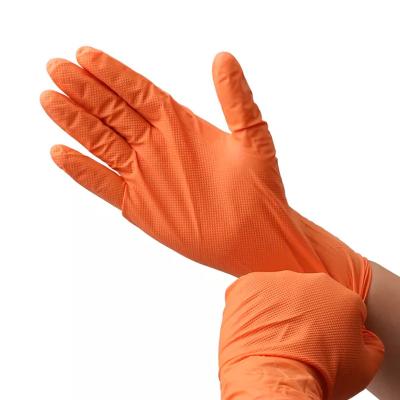 China 2022 Hot Selling Diamond Textured Gloves Heavy Duty Black Powder Nitrile Waterproof Comfortable Free Gloves Personal Protection for sale