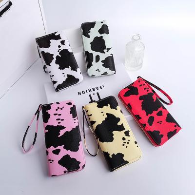 China Waterproof 2022 Printed Women Purse Cow Print Lady Wallet for sale