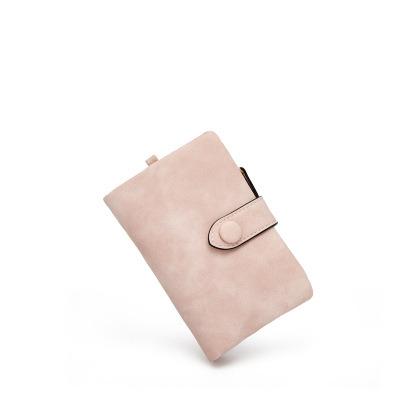 China 2020 Anti Theft Women Fashion Simple Frosted Purse Short PU Wallets for sale