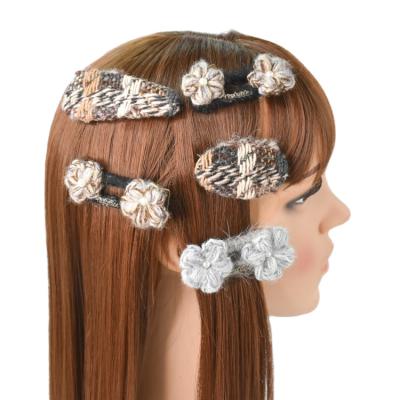 China Korean fashion acetic acid flower wood knitting tending products hair clips for women hair accessories hairpin for sale