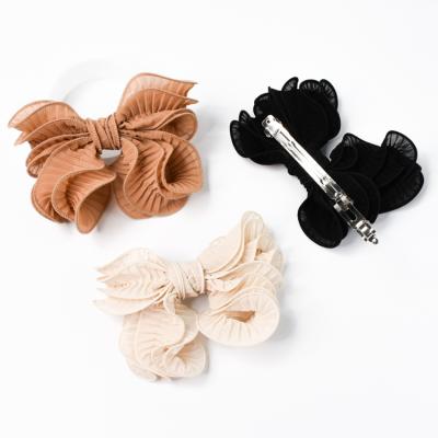 China Fashion Polyester Large Chiffon Korean Style Chiffon Hairpin Women Girls Women Hairpin Hair Accessories for sale