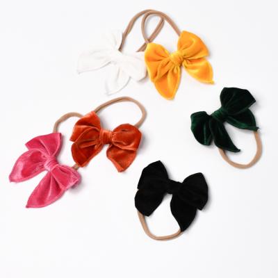 China 2021 Party Manufacturers Supply Christmas Gift Red Cute Butterfly Elastic Hair Bands Velvet Hair Rope for sale