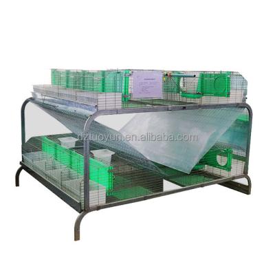 China Commercial Farms 16 Position Rabbit Breeding Galvanized Welded Rabbit Farming Cage for sale