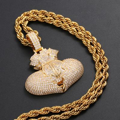 China 2021 FASHIONABLE Fashion Money Bag Charm Pendant Hot Selling Hip Hop Unisex Pendant for sale