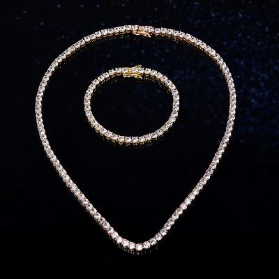 China FASHIONABLE Zircon Zircon Diamond 26 Letters Hip Hop Bling Necklace Tennis Chain Initial Cubic Pendant Necklace for sale