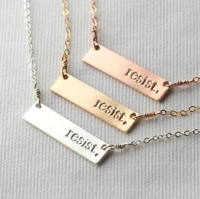 China Custom Stainless Steel Message Necklace Cross Bar Jewelry Engraved Jewelry Engraved Custom Rectangle Necklace for sale