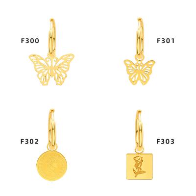 China CLASSIC Vintage Stainless Steel 18K Gold Plated Different Simple Female Stainless Steel Earrings for sale