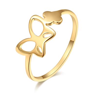 China 2022 New Casual/Sporty Women's Ring Butterfly Wing Ring 316L Stainless Steel For Women's Fashion Jewelry Rings for sale