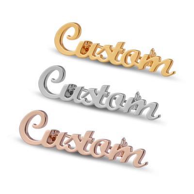 China Popular Hollow Lapel Pin Type Metal Custom Pin Badge Customized Name Brooch Jewelry For Women for sale