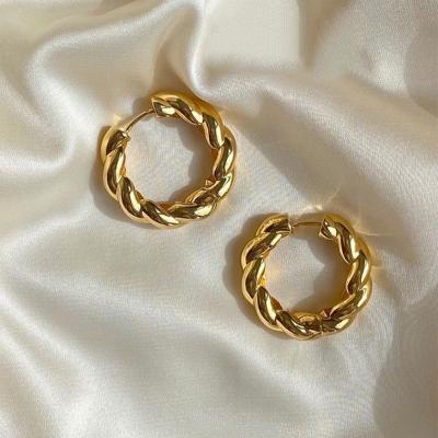 China Durable Wholesale Price 18K Gold Plated Brass Earrings Women Jewelry Women Jewelry for sale