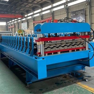 China Customized Double Layer PLC Control Metal Sheet Roll Forming Machine For Large Scale Production for sale