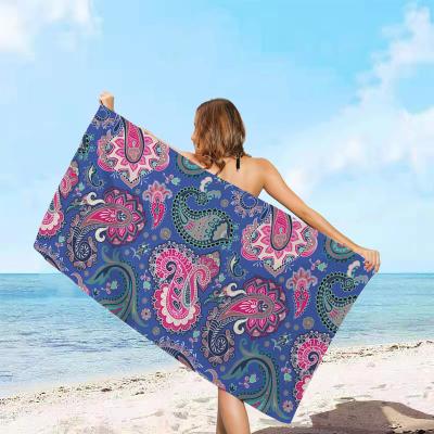 China Free Custom Printing Cheapest Beach Towels QUICK DRY Waffle Sand With Logo Serviette De Plage for sale