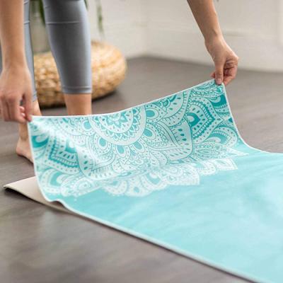 China High Density Custom Printed Large High Quality Microfiber Yoga Towel Non Slip for sale