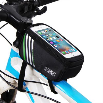 China Environmentally Friendly Large Capacity Bike Bag Travel Bicycle Cell Phone Recycling Holder Up Mountain Bike Mobile Phone Mount Bag for sale