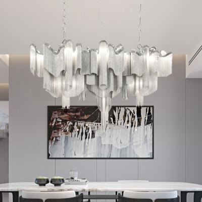 China Modern Silver Led Pendant Light Design Aluminum Modern Lamp Lighting Living Hotel Dining Room Pcs Hotel Color Support for sale