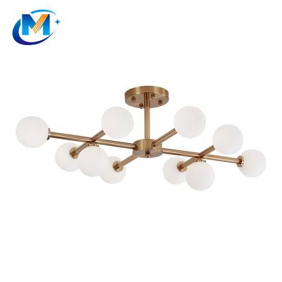 China Creative Nordic Residential Hotel Metal Iron Lamps Gold Bedroom Indoor Decorative Ceiling Lights For Living Room Light for sale