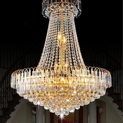 China Modern Crystal Chandeliers Large Hanging Light Glass Projection LED Pendant Fixture Vintage Chandelier in Hotel for sale