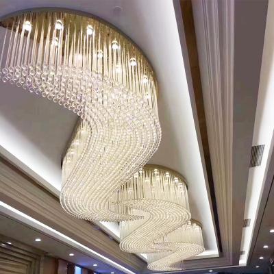 China Modern Decorative Indoor Lighting High Ceiling Lighting Hall Glass Tube Pendant Modern Design Graceful Banquet Chandelier for Decoration for sale