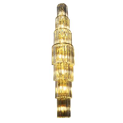 China Creative post-modern post modern high grade for living room villa hotel and sales service gold color Crystal Wall Lamp for sale