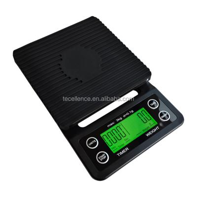 China WITH LID 3kg/0.1g Coffee Drip Scale Digital Kitchen/Electric Scale Multifunctional Timer Kitchen and Food Scale for sale