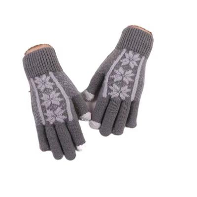 China New Simple Style Thicken Hot Cheap Stretch Knitted Designer Fashion Winter Ladies Women Gloves for sale