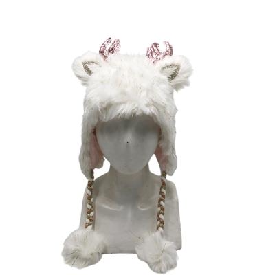 China COMMON 30% Polyester 70% Faux Fur Kids Ear Flap Hat Acrylic Fur Earflap Hat for sale