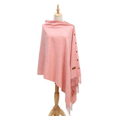 China 2020 Ladies Cotton W Big Size Fashion Ponchosolid Color Running Poly Shawl for sale