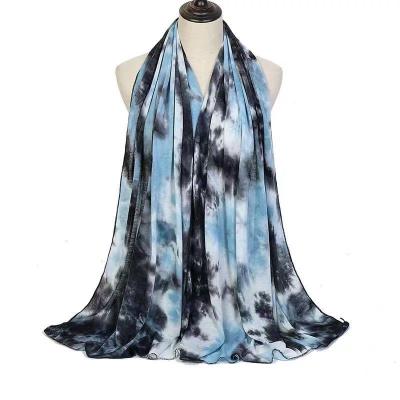 China High Quality Modal Handmade Tie Dye Spring Gradient Shawl Tie Dye Scarf Chinese Muslims for sale