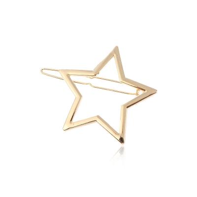 China 2022 Hot Selling Wear Hollow Out Star Pentagon Fashion Art Metal Hairpin Shining Headdress Hair Accessories Hairpin for sale