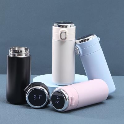 China 304 Stainless Steel Kids 300ml Viable Smart Water Bottles With LED Temperature Display Tea Infuser Coffee Thermos Bottle Mug for sale