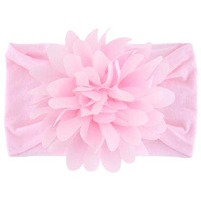 China Hot Selling 2021 Amazon Product 2021 Amazon European and American Style Hair Accessories Chiffon Soft Flower Nylon Soft Headband for sale