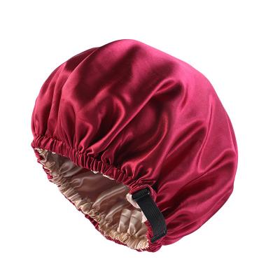 China European and American style best selling products 2021 wholesale custom men's Cap Bonnet De Nuit women's unisex satin silk tie hood hair bonnet for sale