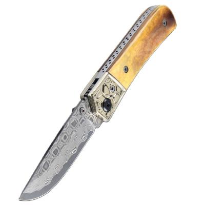 China Non-variable c01 Damascus folding knife for sale