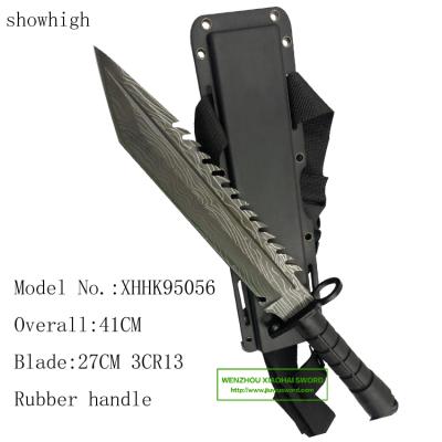 China Wholesale Non-variable fixed blade hunting knife with serrated blade combat jungle camping knife 95056 for sale