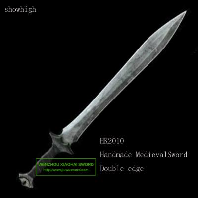 China Europe Handmade Medieval Double Edged Battle Knight Sword Ready Sword hk2010 for sale